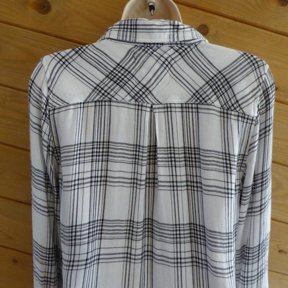 Rails Black White Check Plaid Button Up Shirt XS - Picture 5 of 8